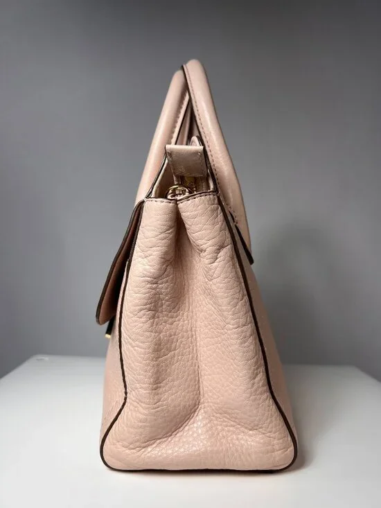 TORY BURCH Clara Mini Satchel Crossbody Made of Soft Pink Italian Leather - Picture 3 of 10